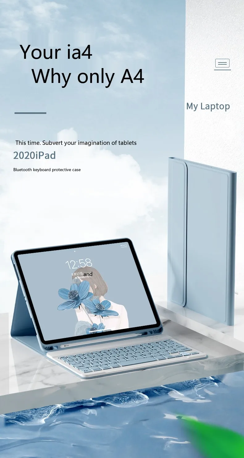 iPad-Tastaturhülle mit Bluetooth-Tastatur und Maus, kabellose Folio-Hülle für 10,9, 11 und 12,9 Zoll – Detail 2