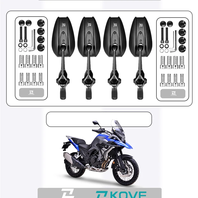

Upgrade Rear View Motorcycle Rearview Mirrors Side Mirror For KOVE COLOVE 800X 800 X ADV KY500F Excelle 500F 2025 Accessories