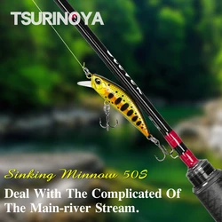 TSURINOYA tonący Minnow Mini twarda przynęta DW63 50S 50mm 5g sztuczna przynęta wędkarska Crankbait i woblery pstrąg przynęta