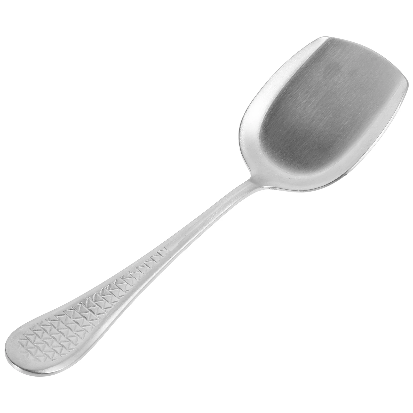 

Stainless Steel Spoon Shovel Square Head Kitchen Utensils Curved Handle Stainless Steel Shovel Buffet RV Camping Accessories