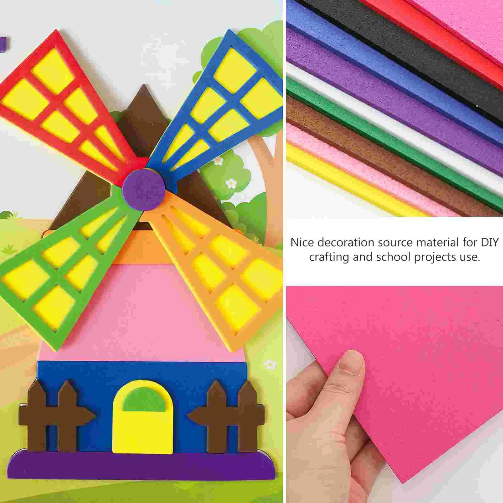 10PCS A4 Size Mixed Color Thick Sponge Paper Handicraft DIY Use Source Material Sheets DIY Sheets Craft Sheets