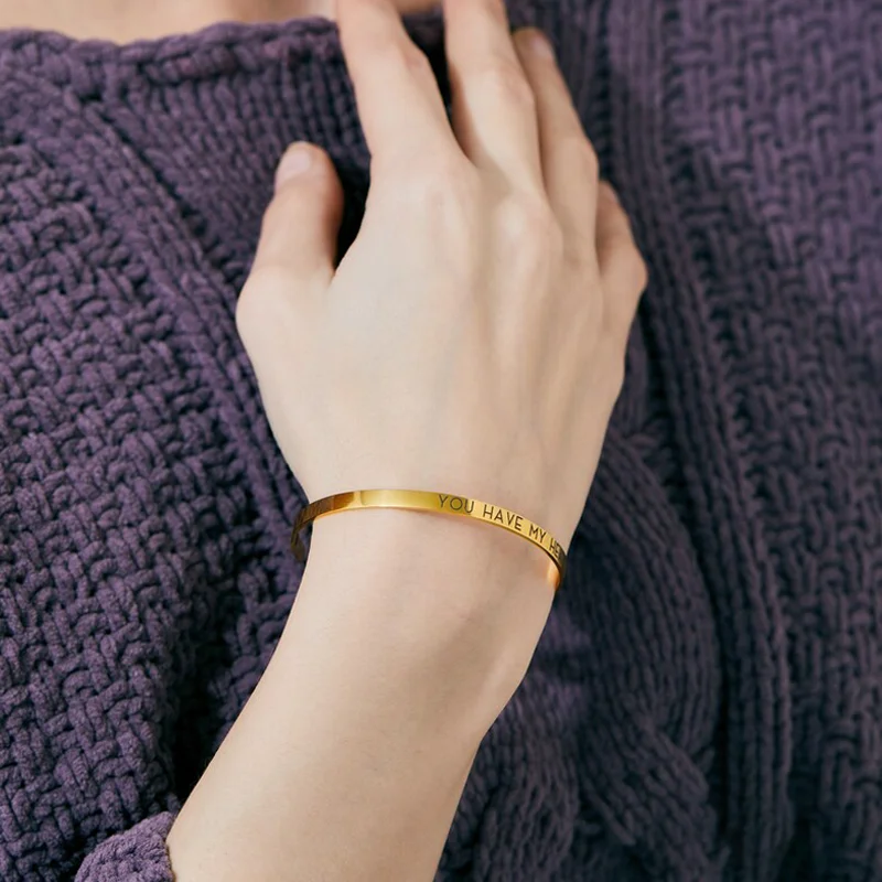 

Customized Stainless Steel DIY Bendable Open Bracelet for Women Personalized Gift for Birthdays And Valentine's Day