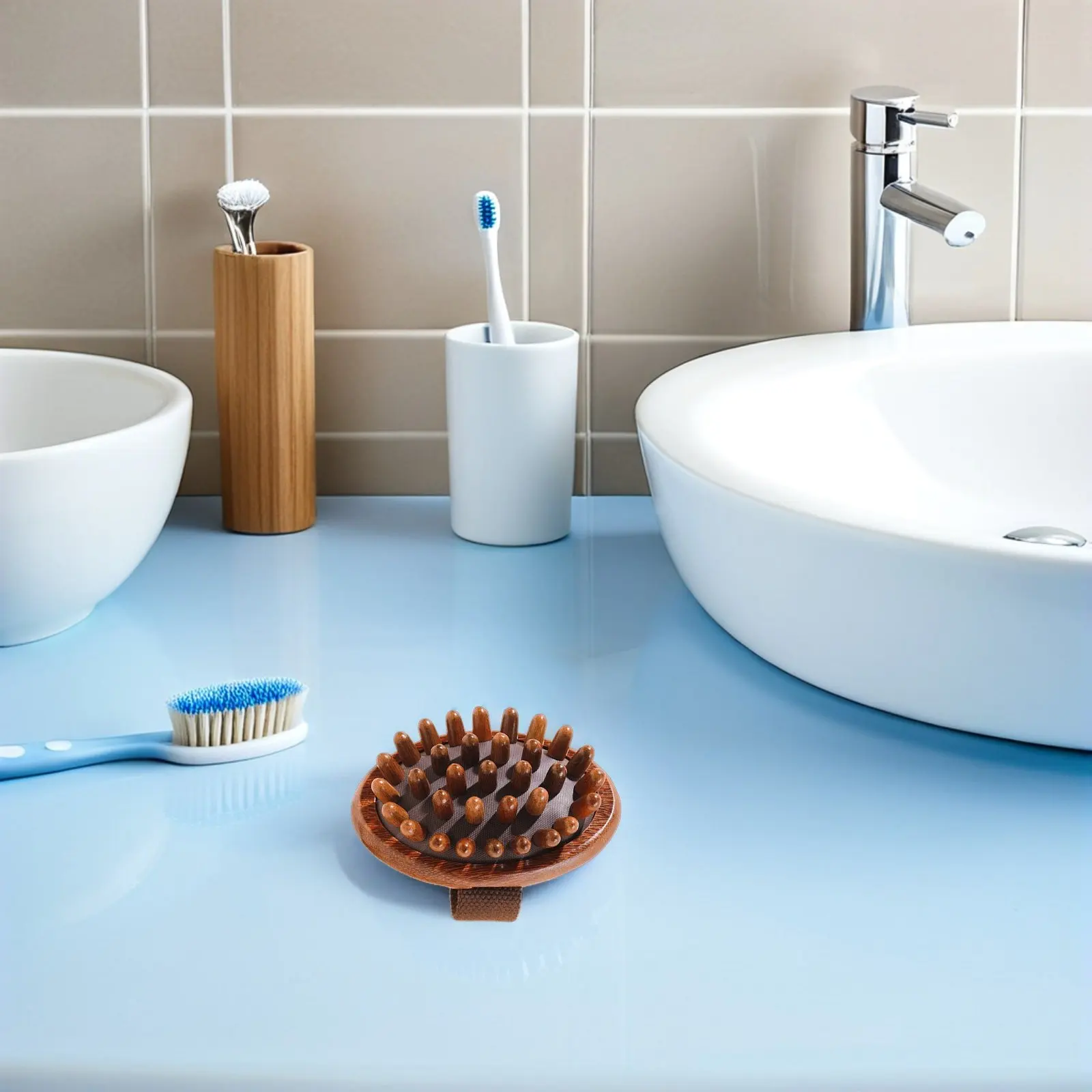 

Набор из 2 массажных щеток для меридианного массажа, натуральное дерево, ручной массажер для стимуляции меридианов, инструмент для массажа ног, кожи головы и живота