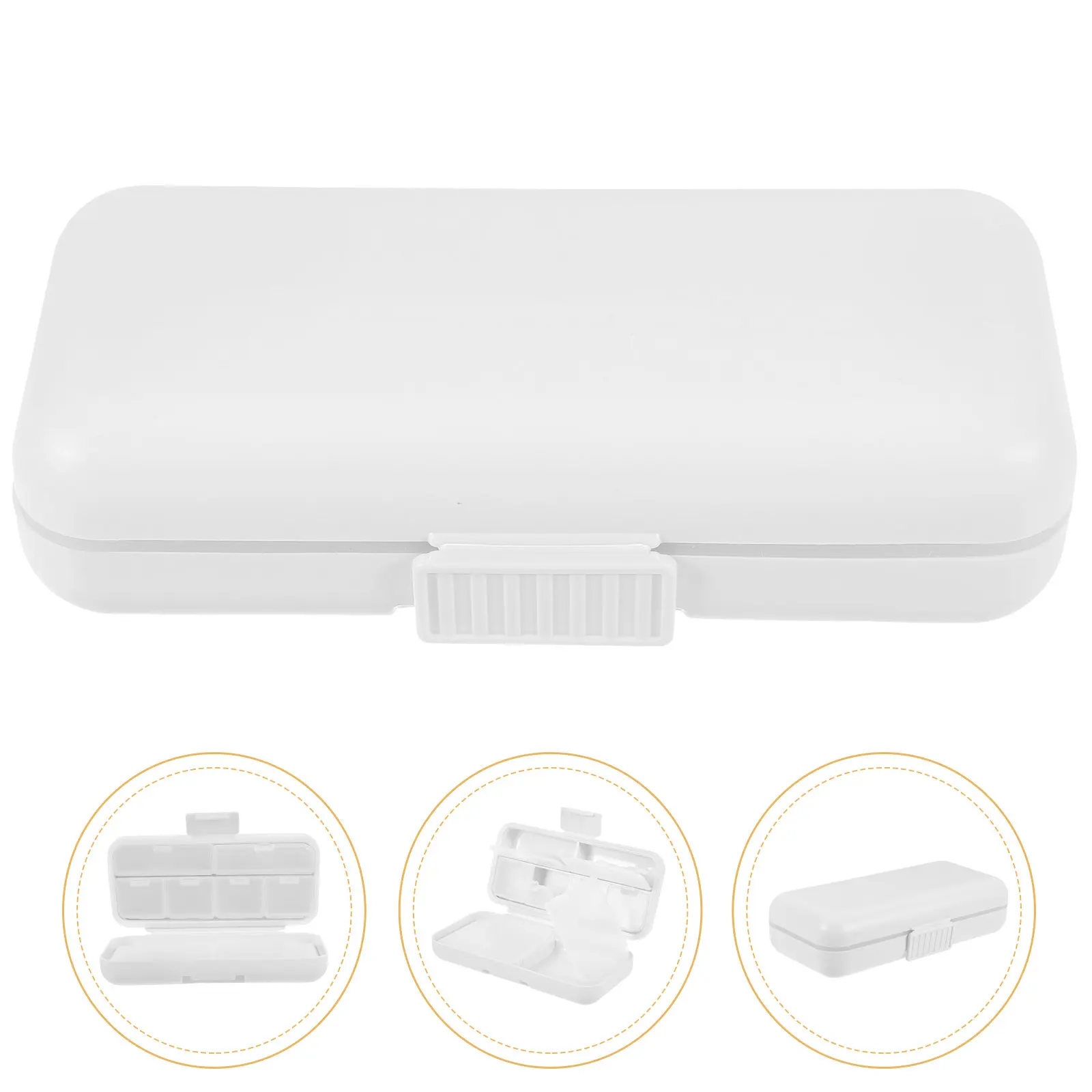 Small Portable Pill Organizer Travel Medicine Dispenser Compact Daily Tablet Storage Case for Elderly Secure Seal White Elegant
