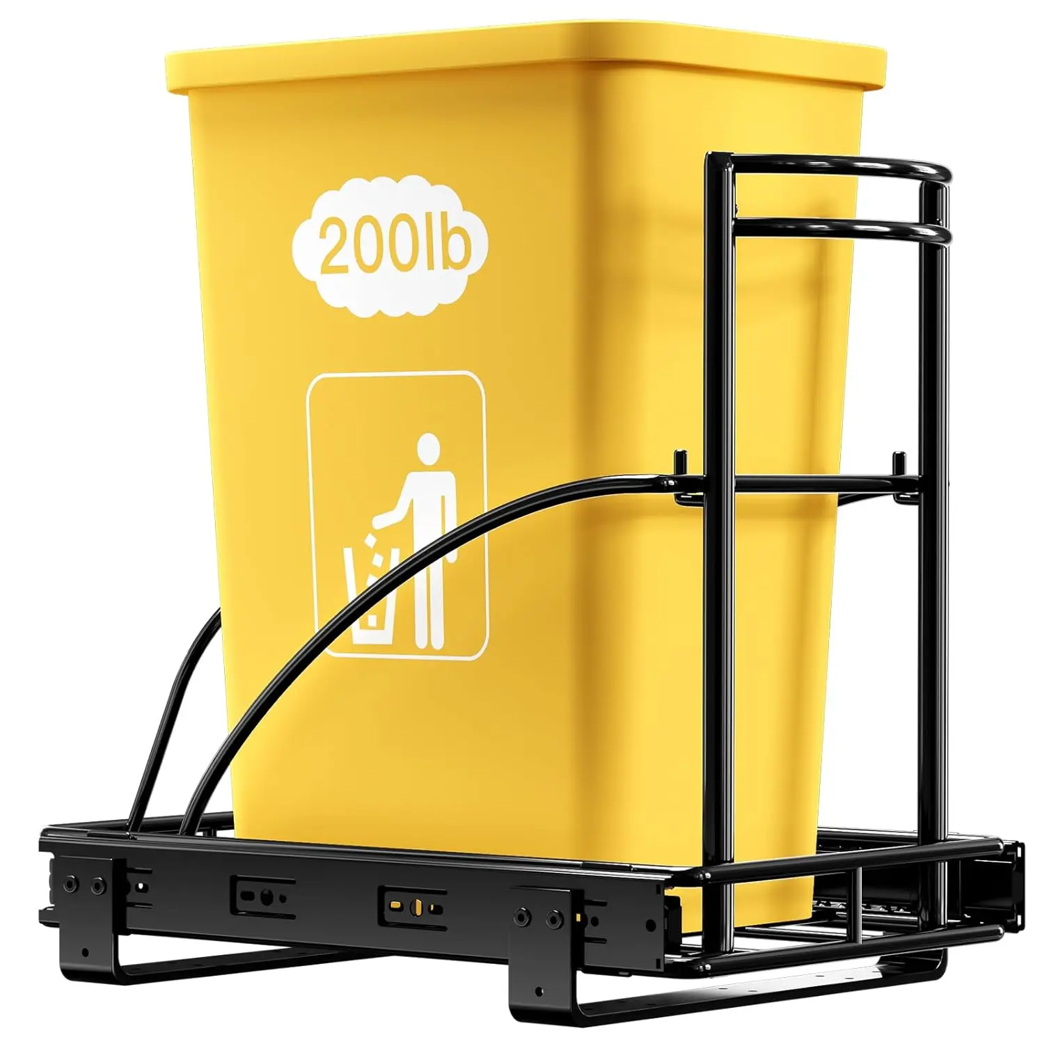

Single Pull Out Trash Can Under Cabinet, Heavy Duty Slide Out Waste Bin for 13" Wx 17" Hx 19" D Base Cabinet, No Can