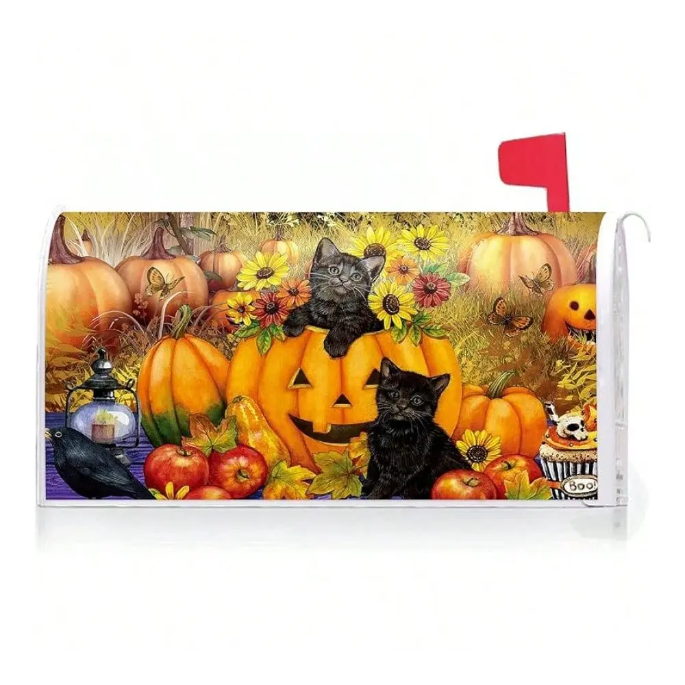 

Осенний чехол для почтового ящика с подсолнухами и тыквами, милый, с магнитной полосой, для Дня благодарения, размер S