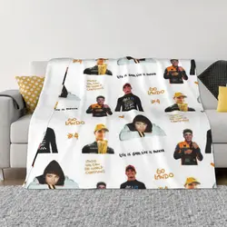 Lando Norris Illustrated Stickers An Ultra-Soft Micro Fleece Blanket