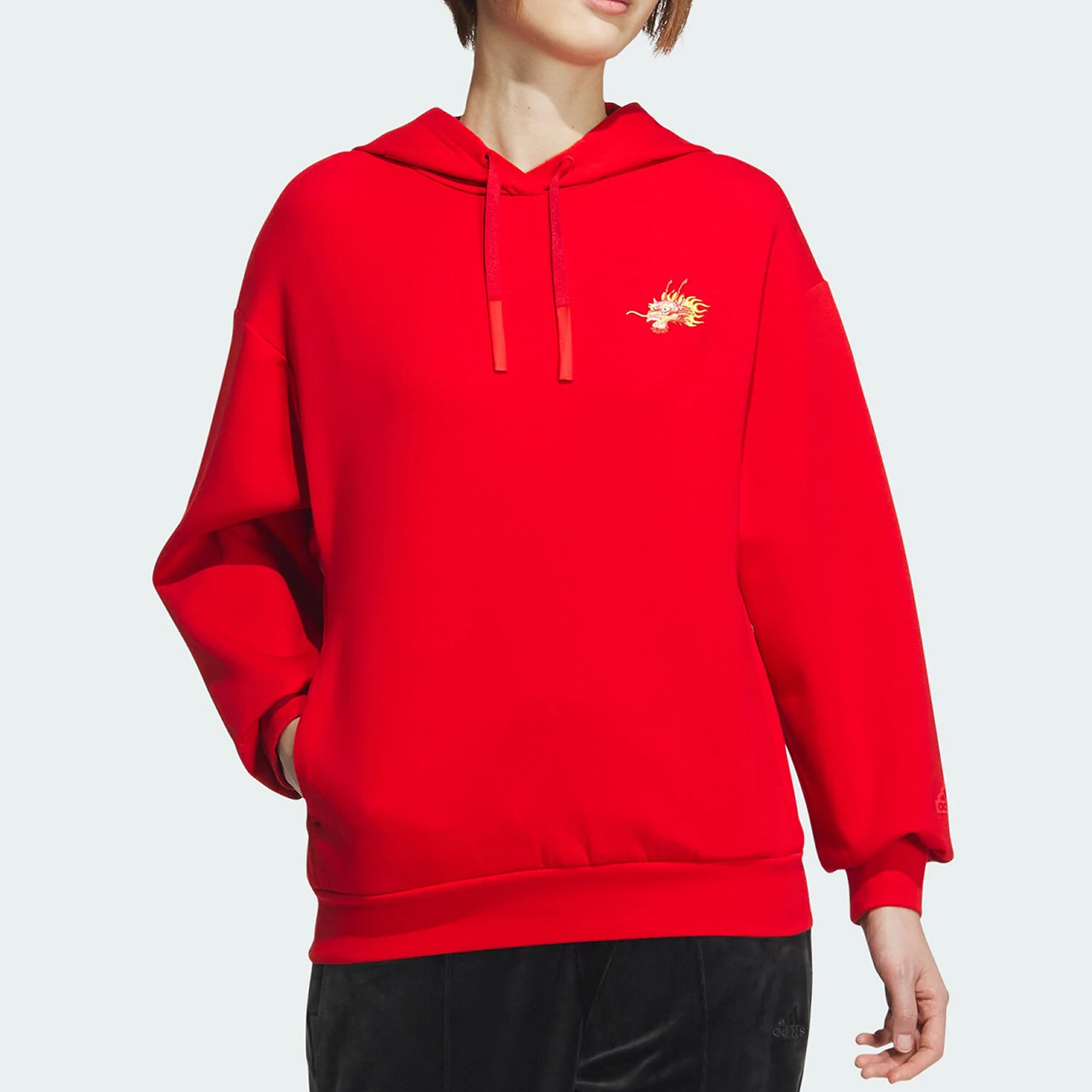 

Adidas Official Authentic Spring Women's Drawstring Hooded Casual Sportswear JE6101