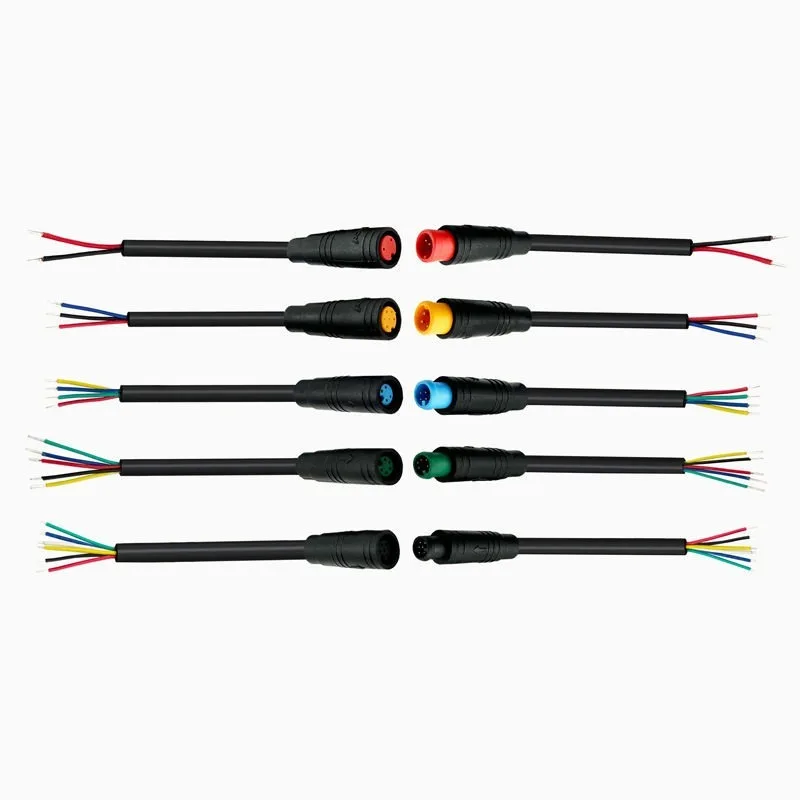 4/10Pcs M8 2/3/4/5/6 Pin Electric Bicycle Butt Joint Plug Waterproof for Ebike Display Cable 25cm Female Male Optional Connector