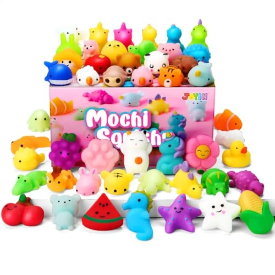 

JOYIN Mochi Squishy Toys Set Random 25 Pack Mini Squishy Mochi Party Favors for Kawaii Str Relief Toys Basket Stuffers Goodie B