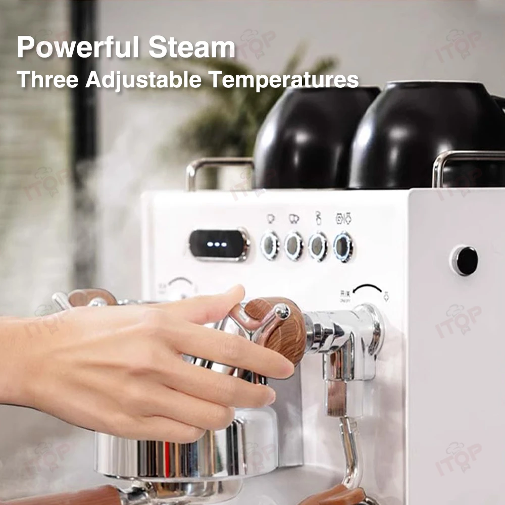 ITOP CM-E1 máquina de café comercial para el hogar bomba Ulka triple calefacción Control PID 2850W máquina de café expreso preempañamiento tanque de 1,6l