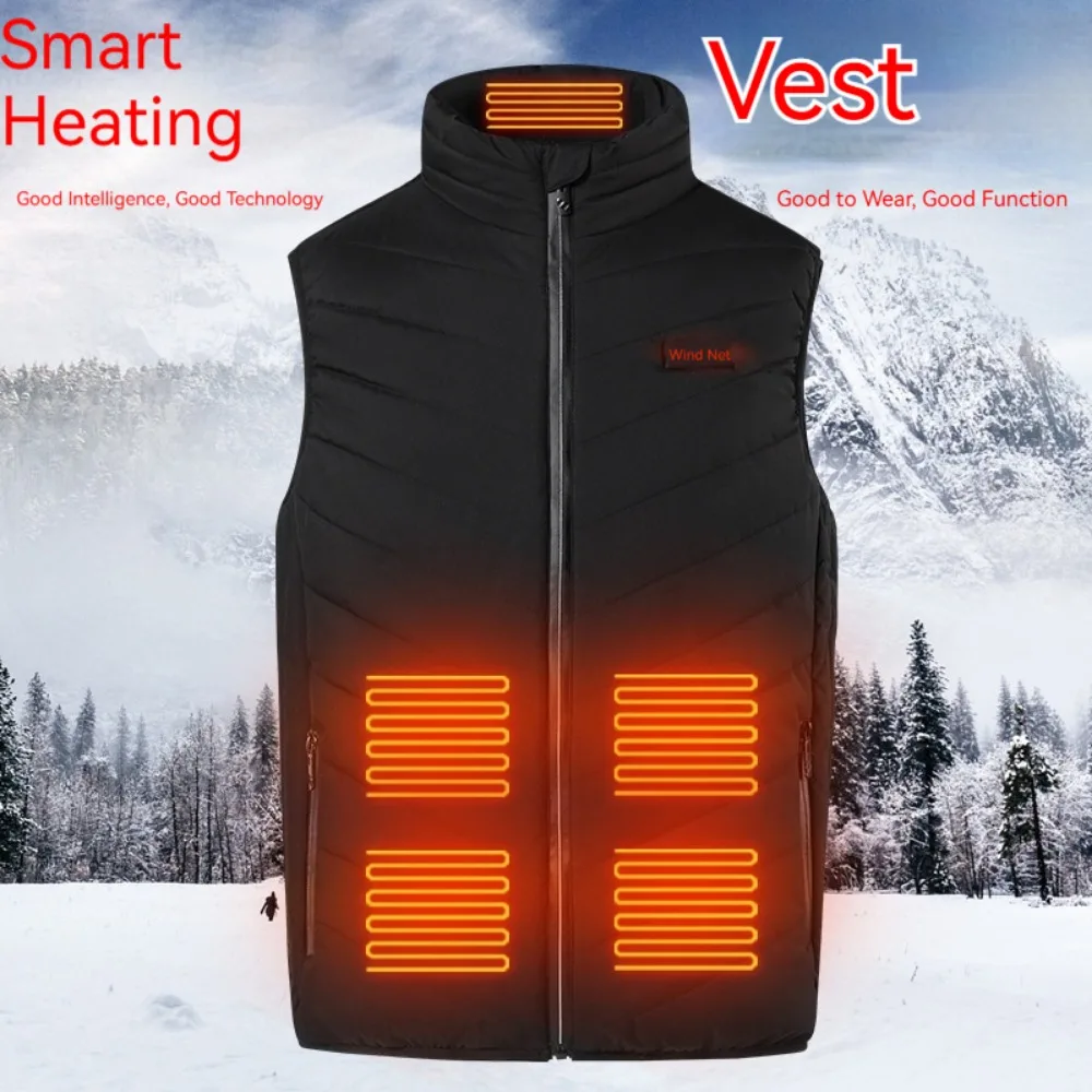 

Новейший мужской жилет с умным подогревом, 2025 г., 15-зонный графеновый обогрев с 3 уровнями температуры, ветрозащитная зимняя одежда для улицы