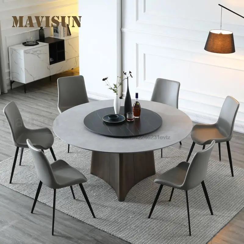 Loft Restaurant Kitchen Bar Round Table Nordic Style Large Dining Table Set For Villa Indoor Home Furniture In High Quality