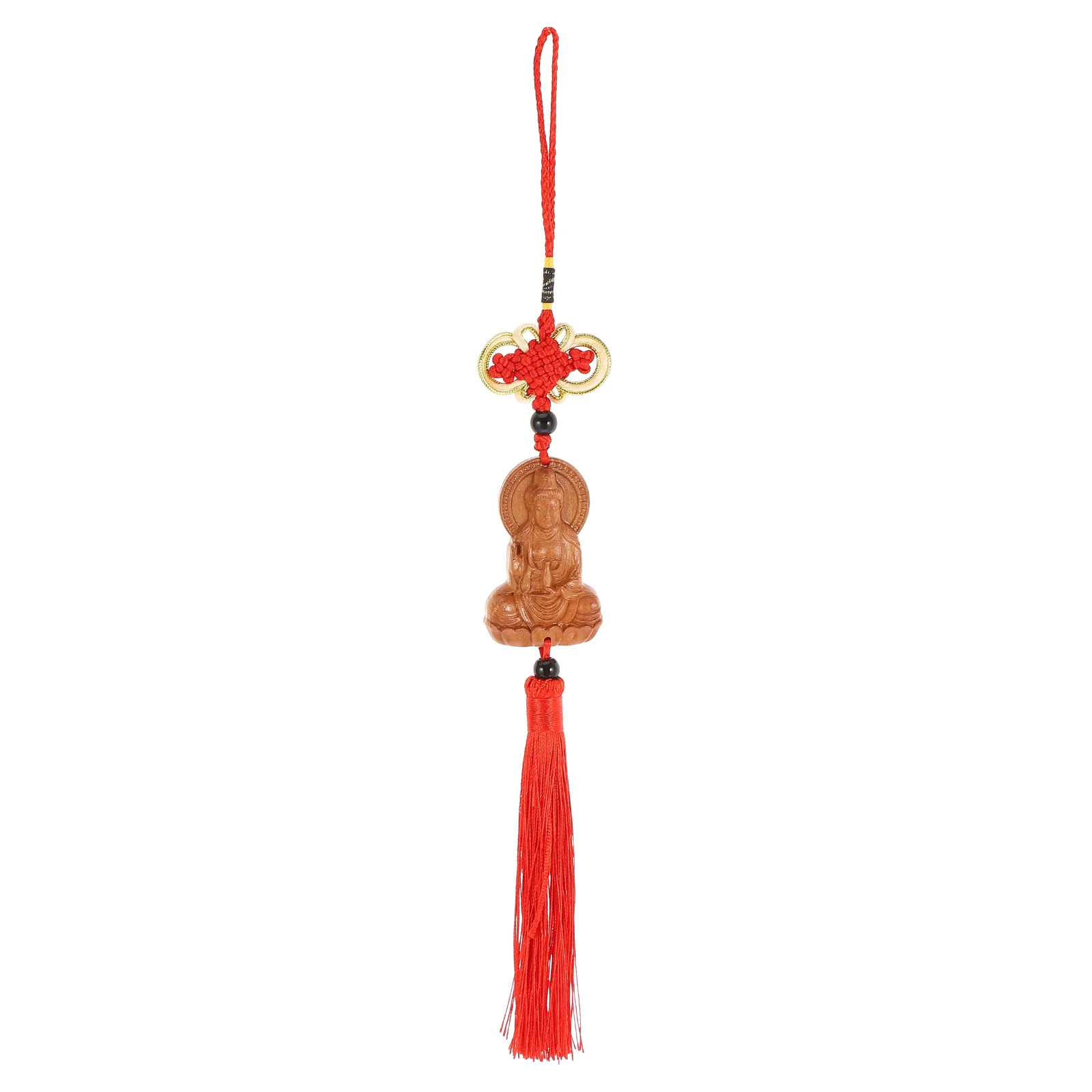 Pendant Car Feng Shui Tassel Statues Chinese Knot Buddha Charms Blessing for Cars Ornament Office