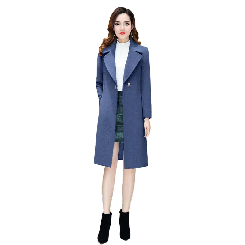 

Female Slim All-match Woolen Coats Nice New Women Autumn Winter Ladies Woolen Coat Elegant Ladies Long Woolen Overcoat F138