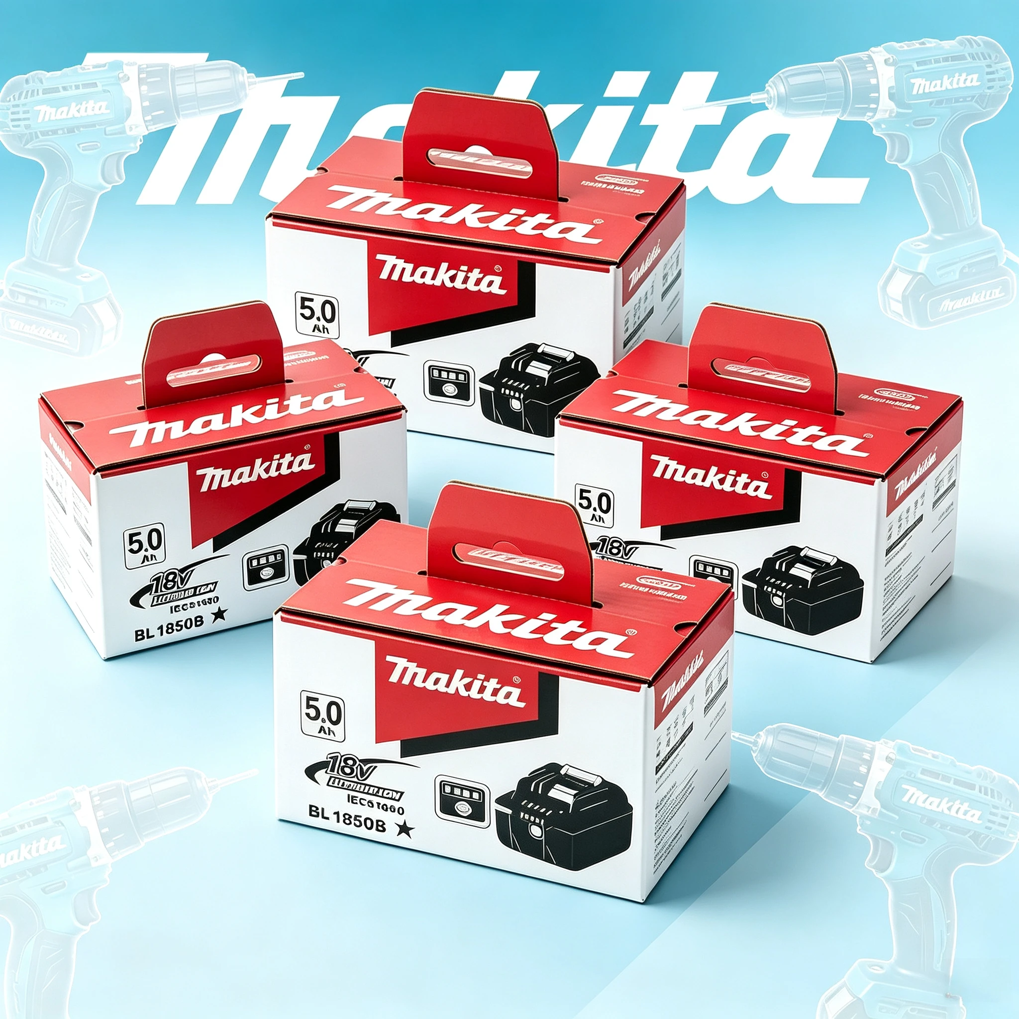 Makita 18V 6.0Ah Lithium Ion Battery BL1840B BL1850B BL1860B DTD173 Brushless Impact Driver Electric with LED Power Indicator