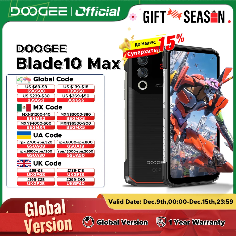 Global Version DOOGEE Blade10 Max Rugged Phone 8GB +256GB 6.56\