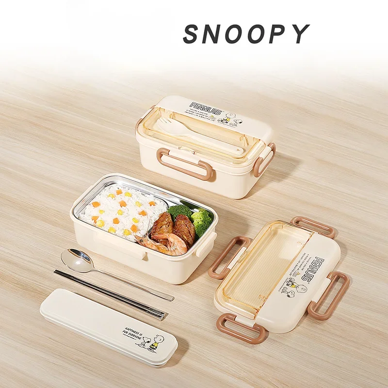 

Snoopy Lunch Box 304 Stainless Steel Student Lunch Box for Junior High School Students Go To Work with Rice Bowl Children's Gift