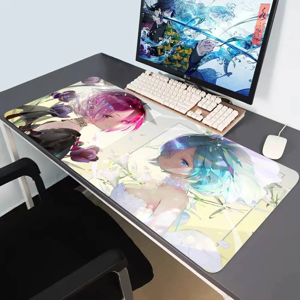 

Gaming Accessories Manga Mouse Pad Re Zero Rem Emilia Mousepad Speed Keyboard Gamer Rubber Mat Anime Rug Full Gamer Pc Home
