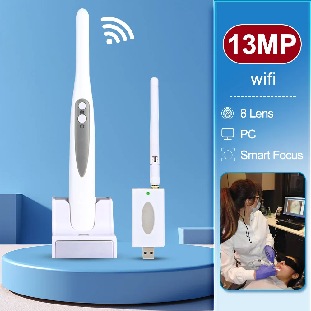 13 Megapixel Tandheelkundige Intraorale Camera Autofocus 1080p Hoge Resolutie Wifi Endoscoop Draadloze Tand Intra Orale Camera voor Computer