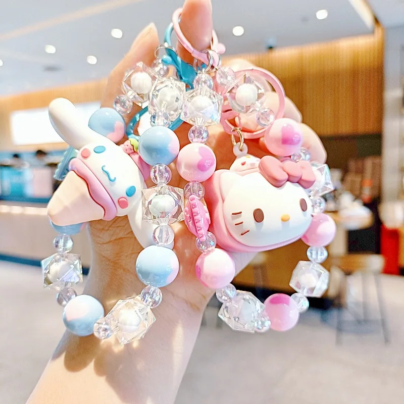 

Kawaii Hello Kitty Cinnamoroll Anime Sanrio Doll Bracelet Chain Cute Cartoon My Melody Backpack Pendant Phone Chain Gifts Toys