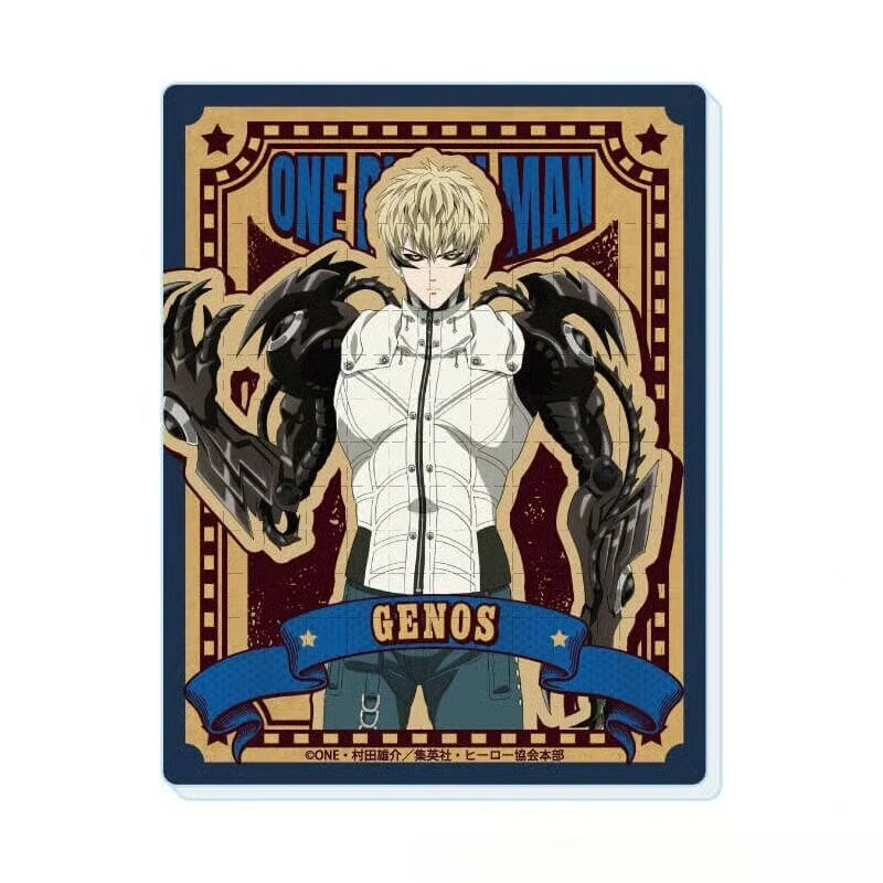 Game HELLISH BLIZZARD TERRIBLE TORNADO SILVERFANG Saitama Genos Acrylic Stand Figure Doll Anime Keychain Cosplay Toy Gift view 3