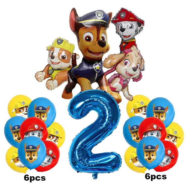 Cartoon PAW Patrol Birthday Decoration Background Ryder Chase Marshall Aluminum Foil Ball Disposable Tableware Party Supplies