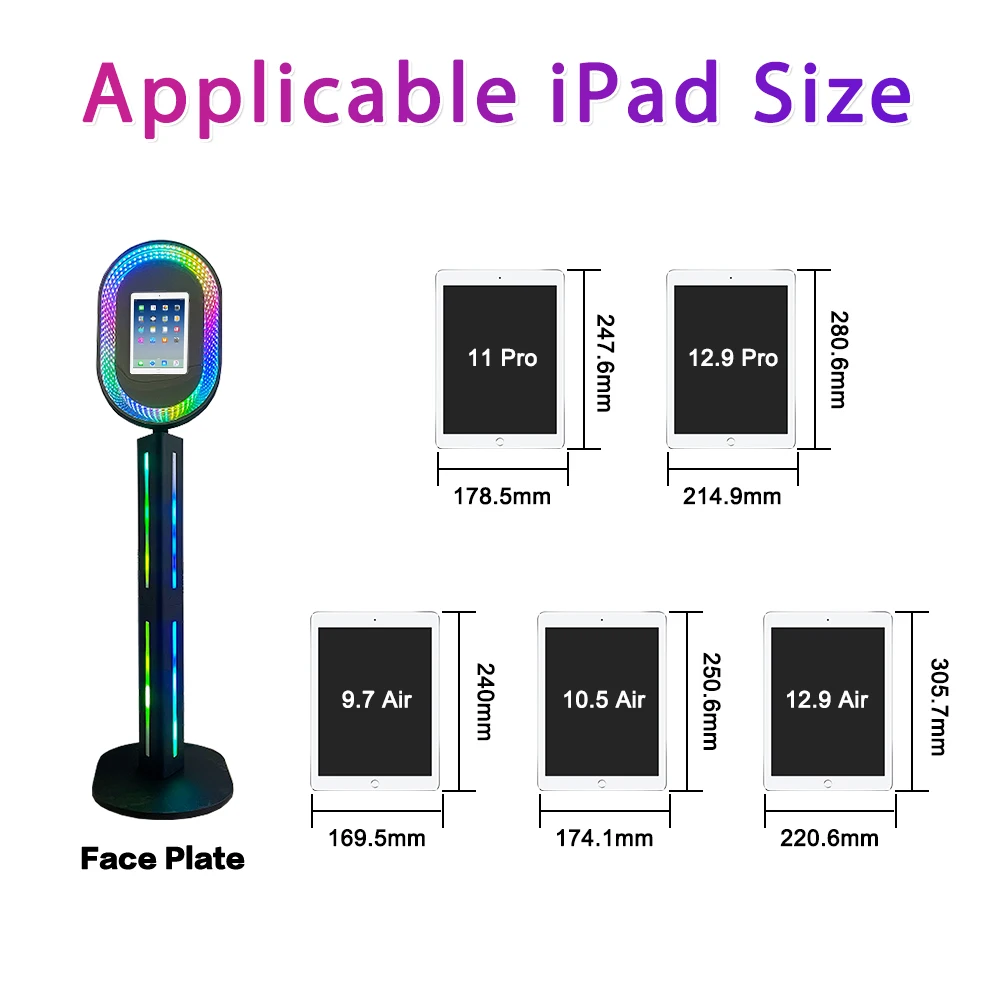 2025 Wholesale Customized Ipad Photo Booth Metal Shell For Ipad Selfie Rgb Handled Ipad Photo Booth With Software For Party