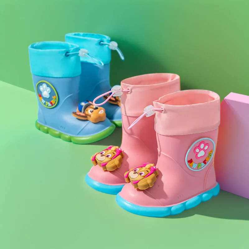 PAW PATROL Buty przeciwdeszczowe Dziewczynki Chłopcy Dziecięce buty przeciwdeszczowe do kostki Wodoodporne buty Okrągłe palce Buty do wody Miękkie