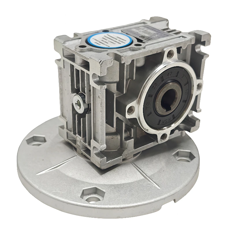 1pc Worm Gear Reducer NMRV030 High Torque Gearbox Reducer Input 11mm Output 14mm Gear Ratio 5:1/80:1 Flange Diameter 140mm Motor