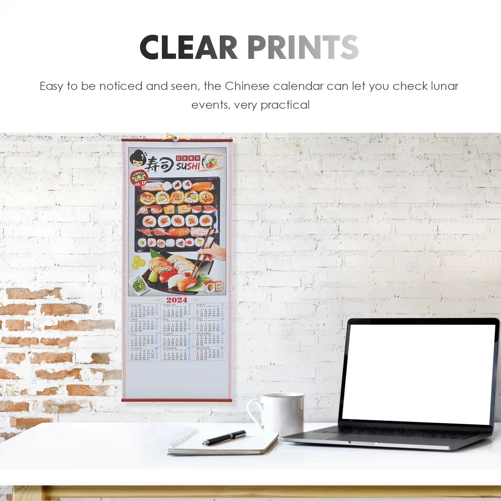 

Year Calendar Calendars Home Decoration Chinese New Wall for Hanging Desk Large Monthly