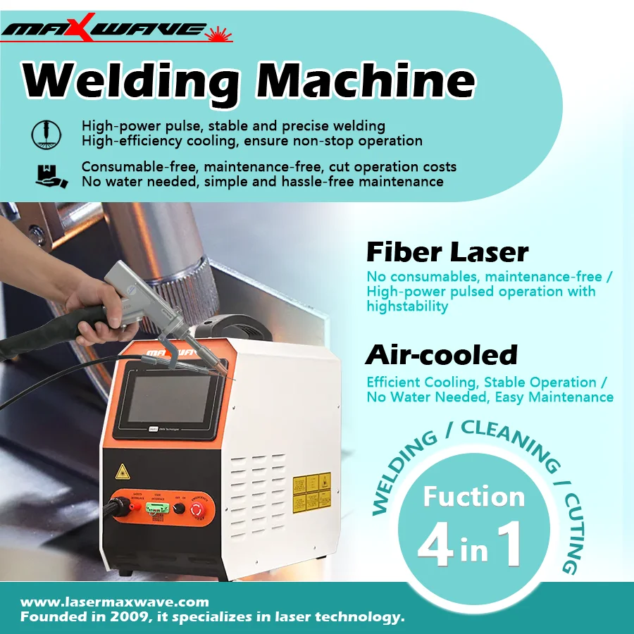 Fiber Laser Welding Machine Handheld Air Cooled Portable for Stainless Steel Carbon Steel Aluminum Iron Professional and DIY Use