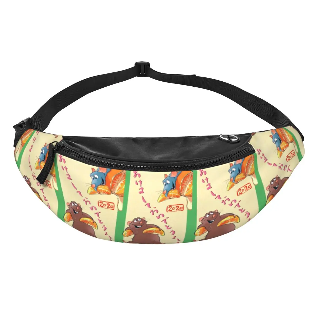 

Поясная сумка-бананка с мультяшным принтом R-Ratatouilles для мужчин и женщин, сумка через плечо для путешествий, для телефона и денег