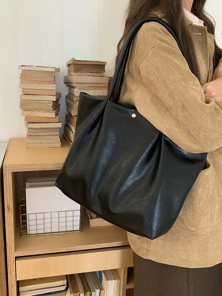 

CGCBAG Vintage Lage Capacity Women's Tote Bags 2026 New Luxury Shoulder Bags Designers High Quality PU Leather Female Handbags