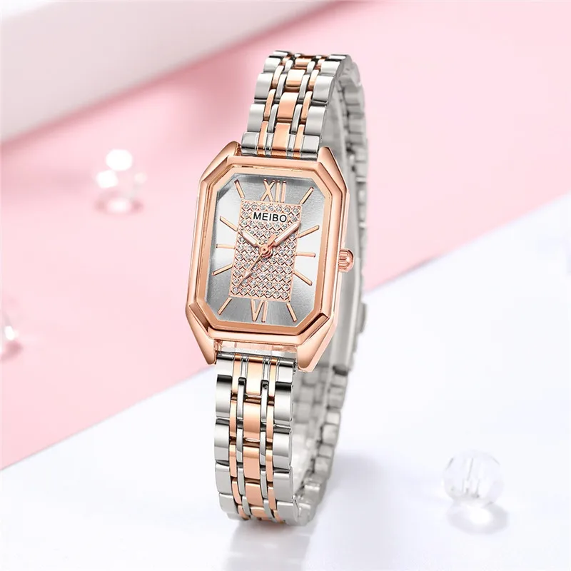 Women Luxury Famous Brand Watches Womens Stainless Steel Rectangle Quartz Watch For Women Fashion Dress Watches Relogio Feminino