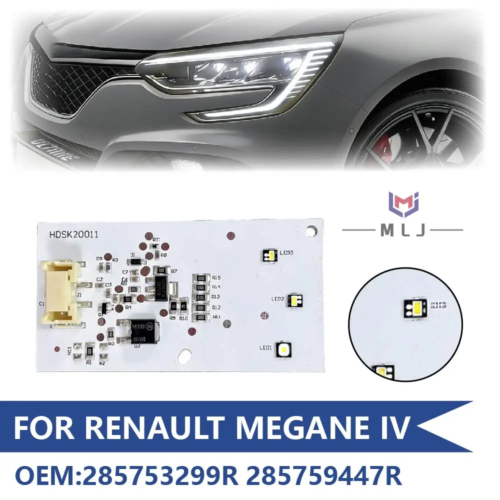 

For Renault Megane IV 2014-2018 Angel Eye Board White Light Source Chip 285753299R 285759447R LED Headlight DRL Car Accessories
