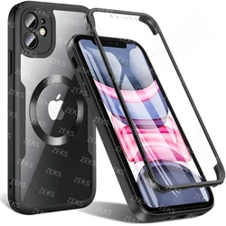 360 Full Body Protection Case For iPhone 15 14 13 12 11 Pro Max Magsafe Magnetic Ring Shockproof Front+Back Cover