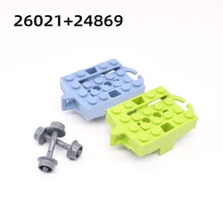 Rollercoaster Chassis With Roller Coaster Wheels Building Block MOC Brick Parts Toys For Rai Compatible 26021+24869 5sets /Lot