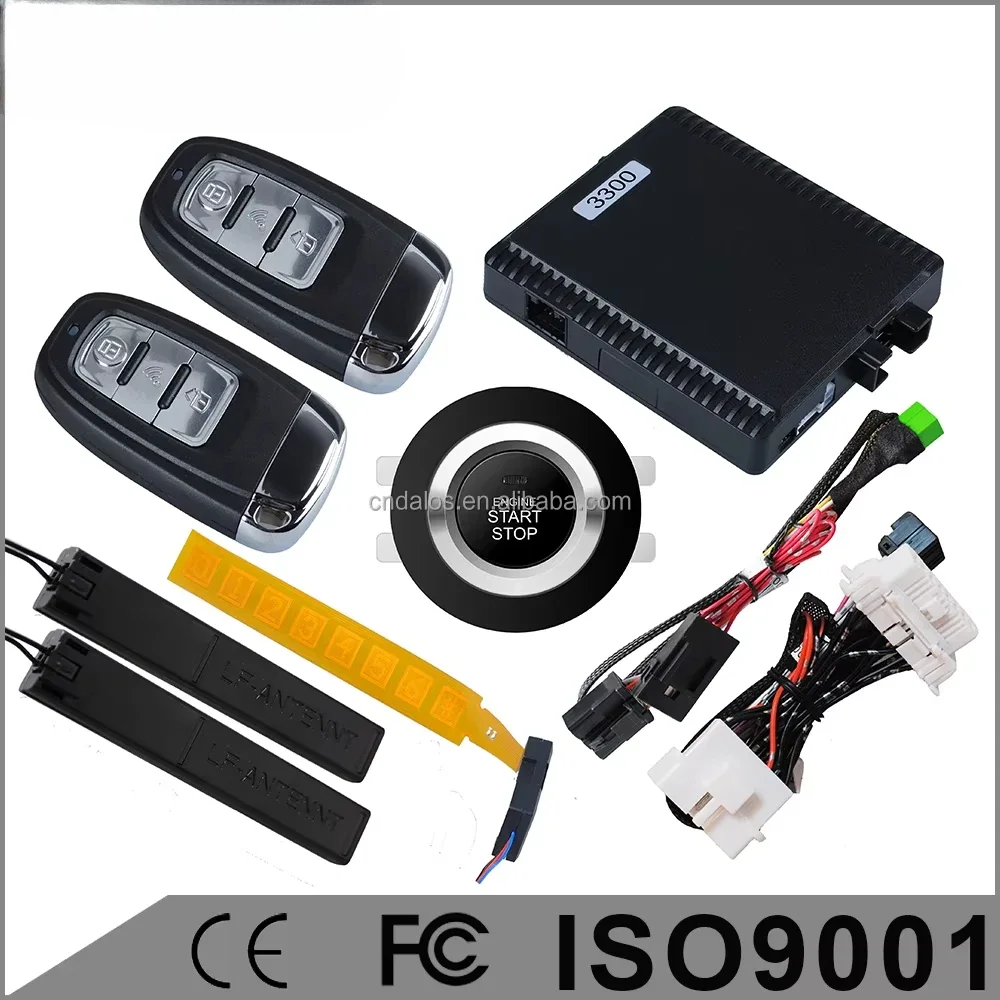 Sistema de alarma de coche PKE de calidad con Kit de entrada pasiva sin llave/botón de inicio y parada/identificación automática del propietario