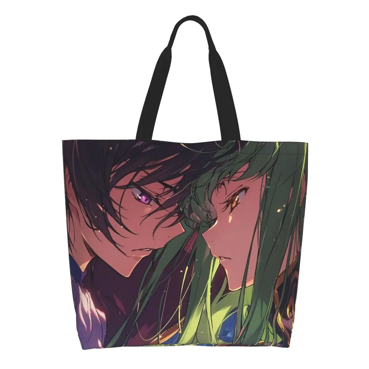 Anime Code Geass Shopping Tote Bag Canvas Large Capacity Shoulder Bags Shopper Grocery Handbag for Women