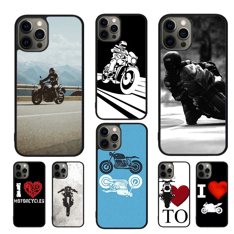 Motorcycle Heartbeat Mobile Phone Cases Cover For iPhone 16 15 14 12 13 mini 11 Pro MAX apple 6 7 8 Plus SE2020 Coque