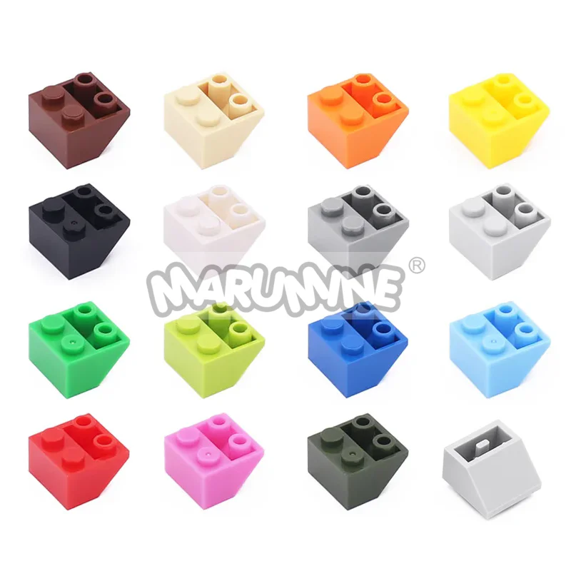 MARUMINE MOC Bricks 100PCS 2x2 45 Inverted Slope Classic Building Blocks Kit Compatible with 3660 City House Roof Accessories