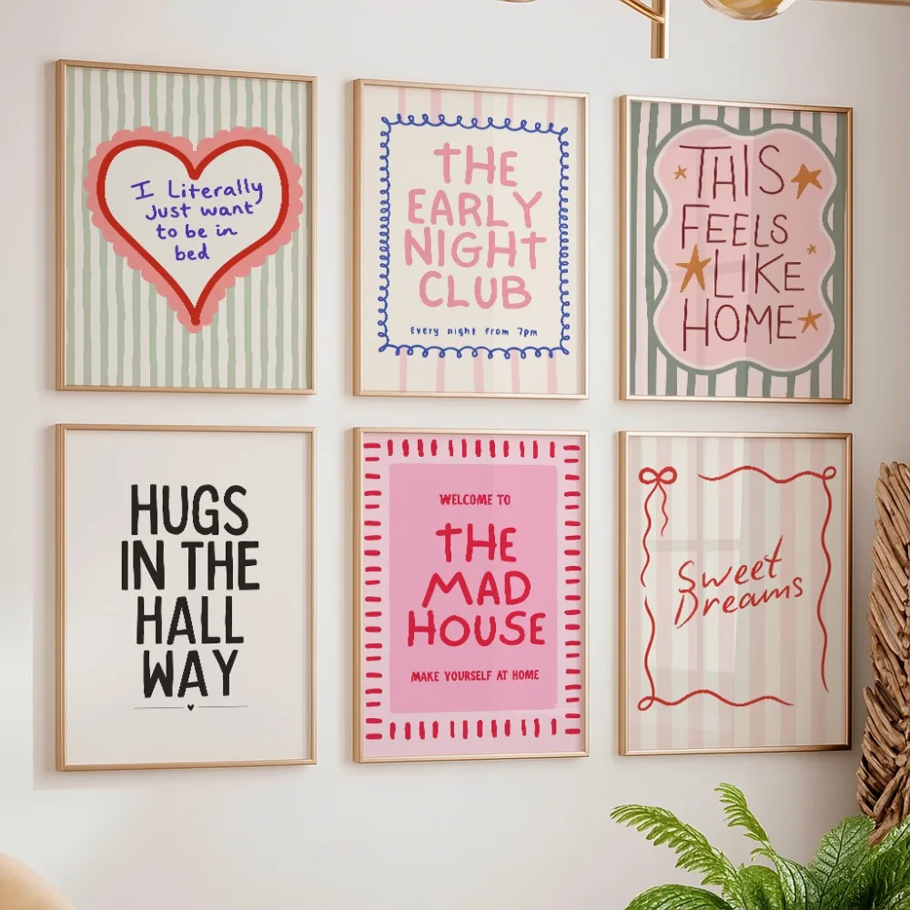  إطار يقتبس ملونة قماش جدار الفن يطبع الطباعة الحديثة الملصقات لعوب ديكور يطبع غرفة المعيشة أو ديكور غرفة نوم #2