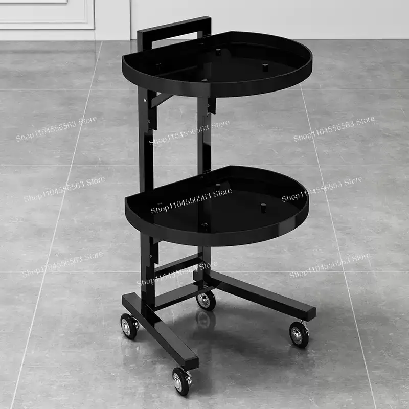 Stainless Steel Foldable Tool Cart Beauty Salon/Barber Shop Trolley Storage workbench supermarket 2-tier tool cart