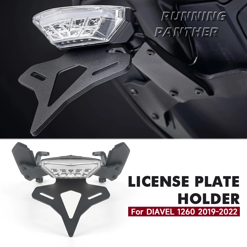 For Ducati Diavel1260 Diavel 1260 2019-2022 Motorcycle License Plate Holder Rear Short Tail Stock Tailstock Bracket LED Light