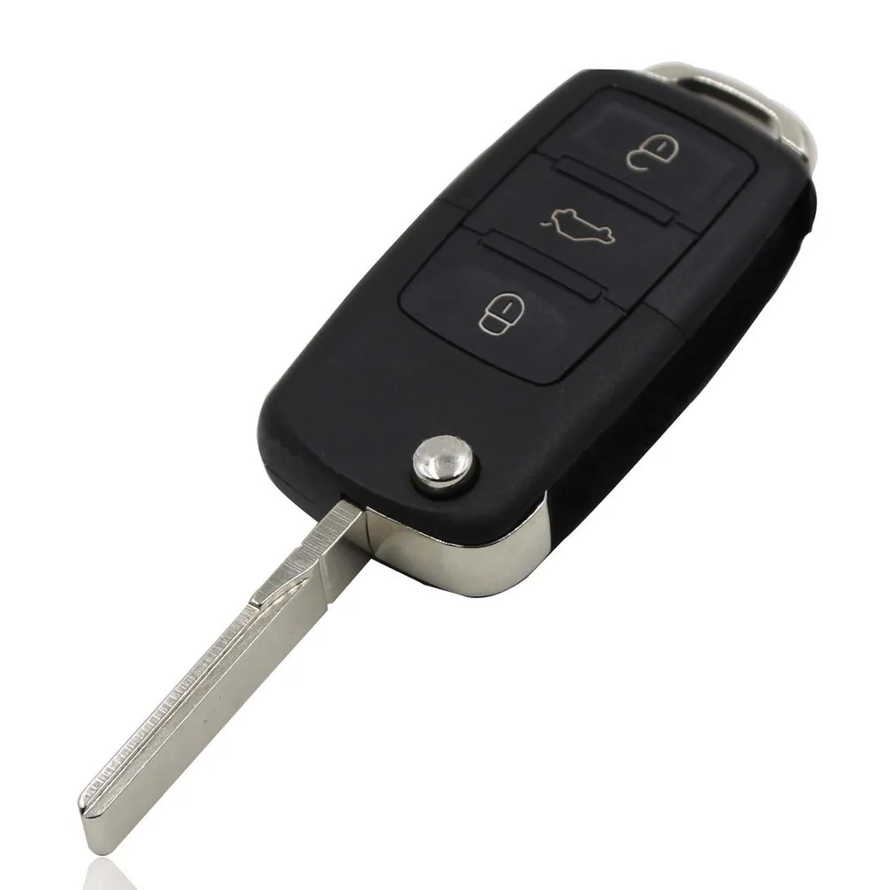 VW Passat Jetta Beetle Golf Uncut Keyless Entry 용 4 버튼 플립 원격 FOB 키 쉘 케이스