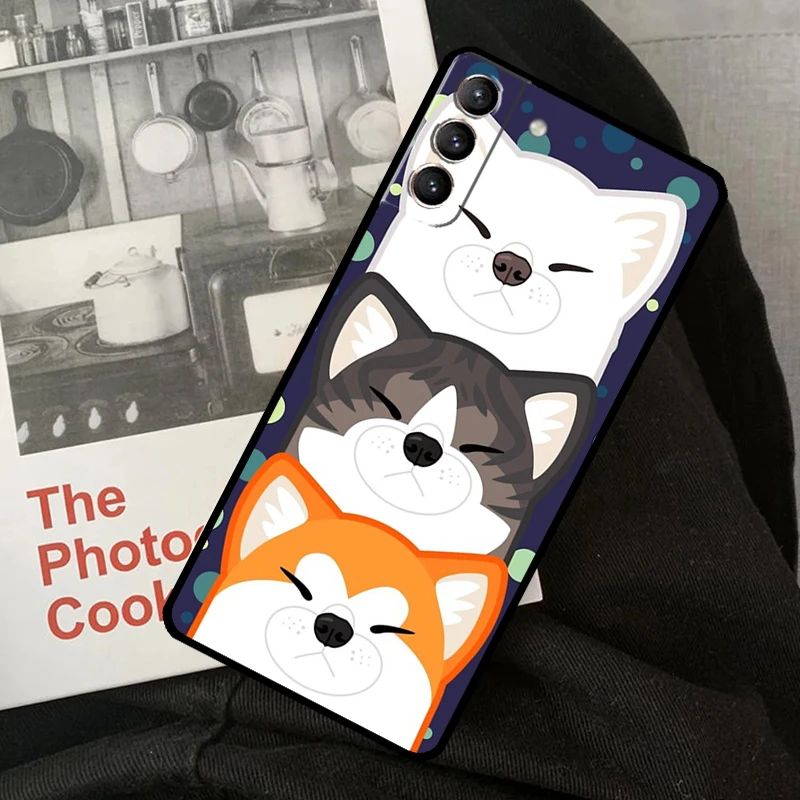 Animal Cute Dog Akita Phone Case For Samsung Galaxy S24 Ultra S22 S23 S20 S21 S24 FE S9 S10 Plus Note 10 20 Ultra