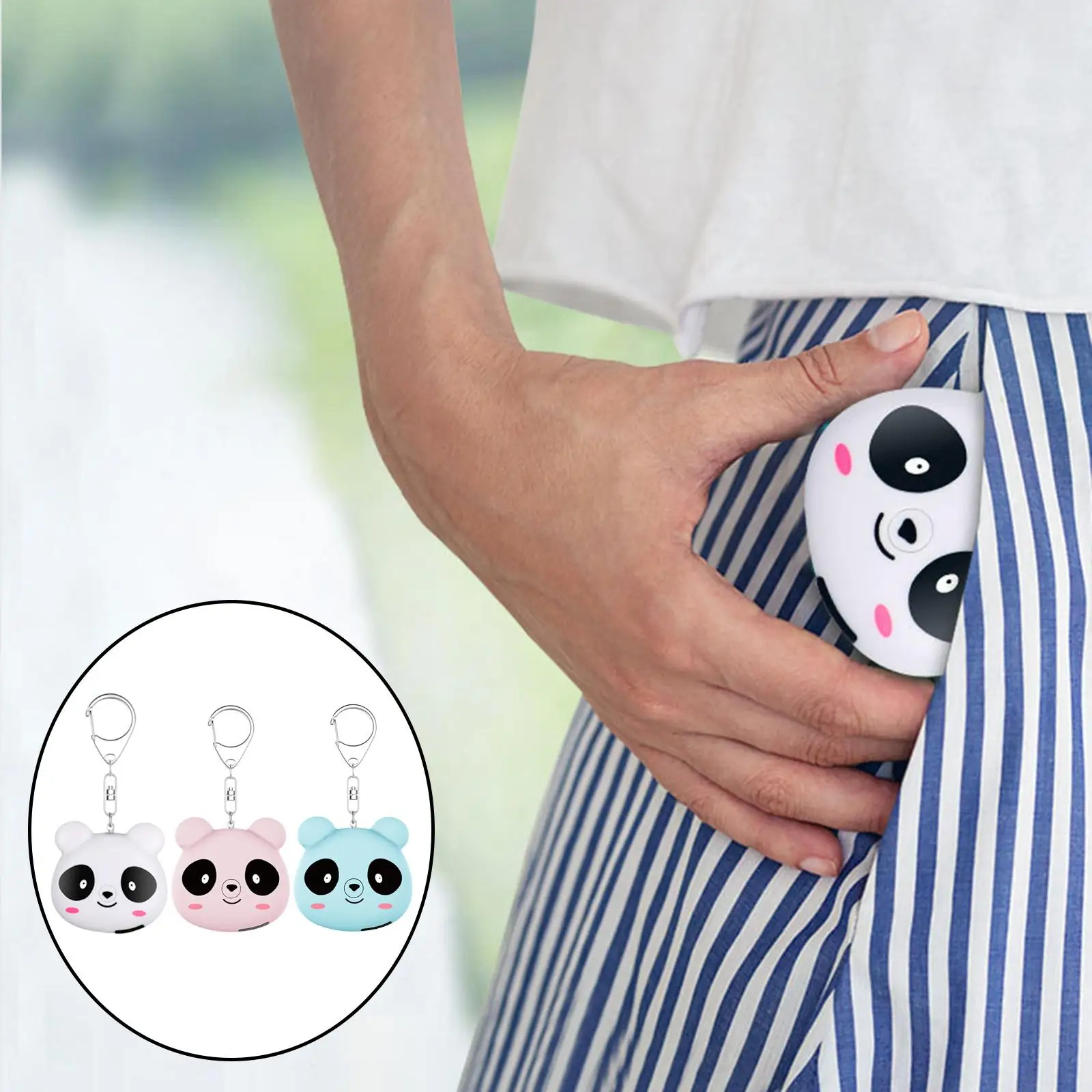 Panda Emergency , 130dB , Loud Sound Personal Alarm for Girls Elderly Rechargeable Low Power Consumption