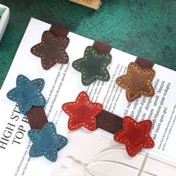 Leather Bookmark Double-Sided Magnetic Bookmarks Star Shape Book Page Marker Quality Durable Reading Accessories School Supplies