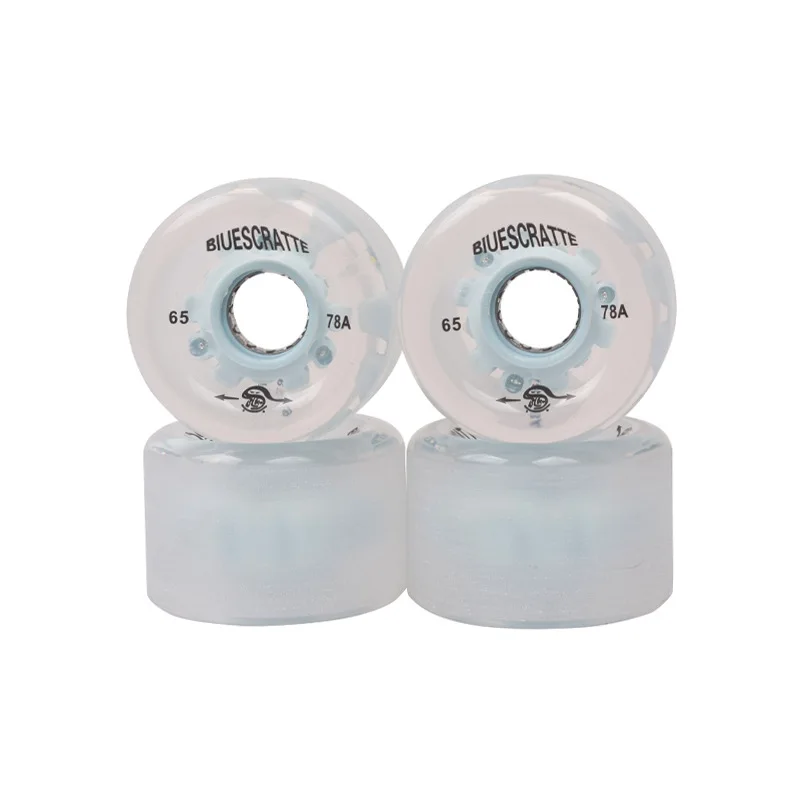 4 Pieces Skateboard Light Wheels Skate Board LED Wheel 4 Pieces 65*43mm 78A Surfing Wear-resisting Field Street Skating PU Tire